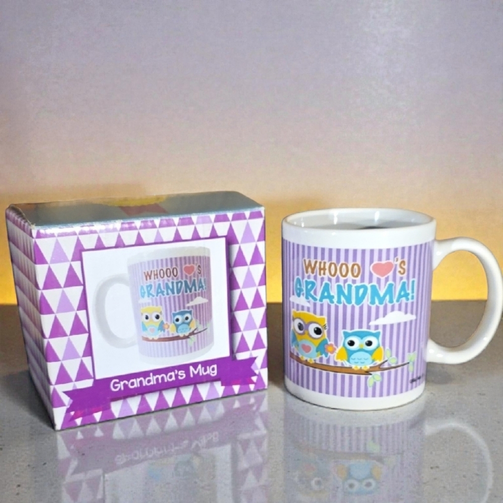 Purple Grandma's Mug with Owls